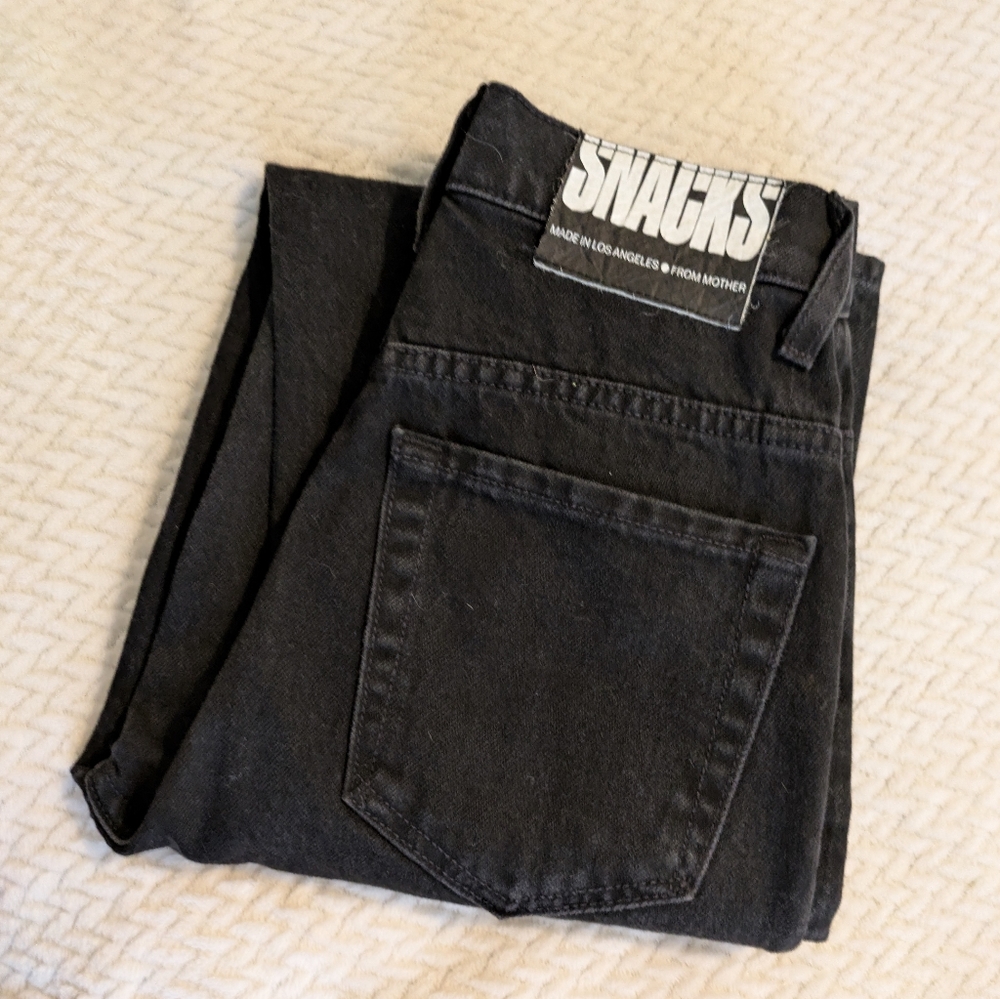 Mother Snack High Waisted Twizzy Skimp Black Straight Leg Relaxed Jean sz 23